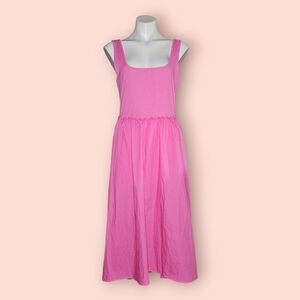 a new day Vibrant Pink Midi Dress